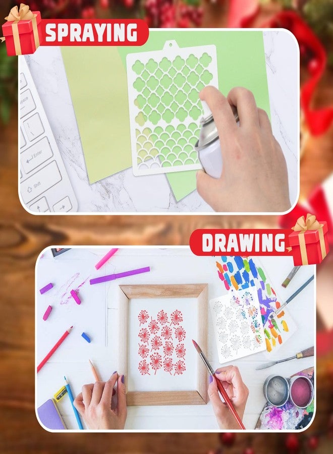 JULBEAR 36 PCS Cookie Stencil, Royal Icing Cookie Cake Stencils Reusable Pattern Airbrush Templates Mold Tools for Cookies Baking Painting Dessert Coffee Decoration DIY Party Decor（5.5x5.5 inches） - Image 4
