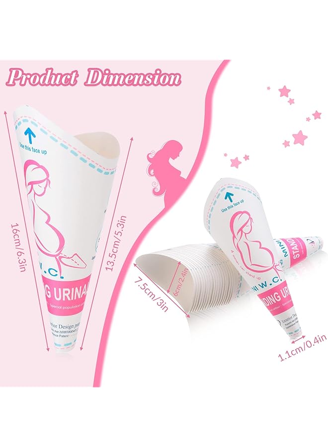 Excefore Disposable Female Urination 50 Pcs Device Portable Girl Urinal Funnel Waterproof Standing Pee For Women Travel Cup Urine Pocket Toilet Camping Hiking Pregnant - Image 5