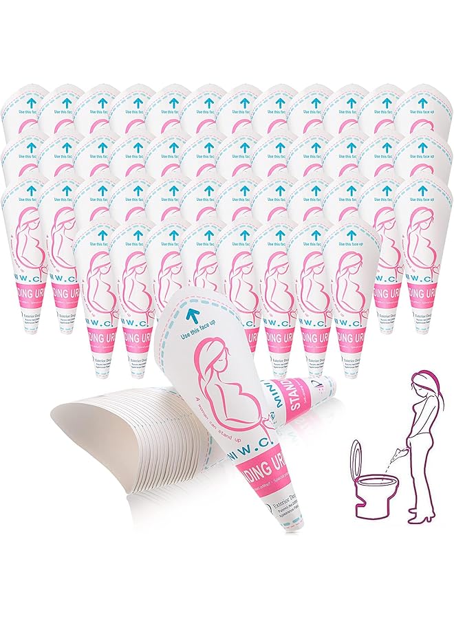 Excefore Disposable Female Urination 50 Pcs Device Portable Girl Urinal Funnel Waterproof Standing Pee For Women Travel Cup Urine Pocket Toilet Camping Hiking Pregnant - Image 1