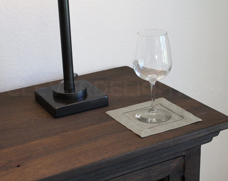 كليفر ديلايتس CleverDelights 6 "" Natural Linen Hemstitch Cocktail Fadingled - 12 Pack - 100 ٪ Linen - Image 3