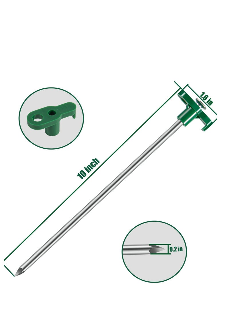 Tent Stakes, 10 Pcs Heavy Duty Tent Stakes Pegs, Outdoor Camping Windproof Professional Ground Stakes, Metal Tent Pegs for All Kinds of Ground, Specially Designed for Tent Canopies - Image 4