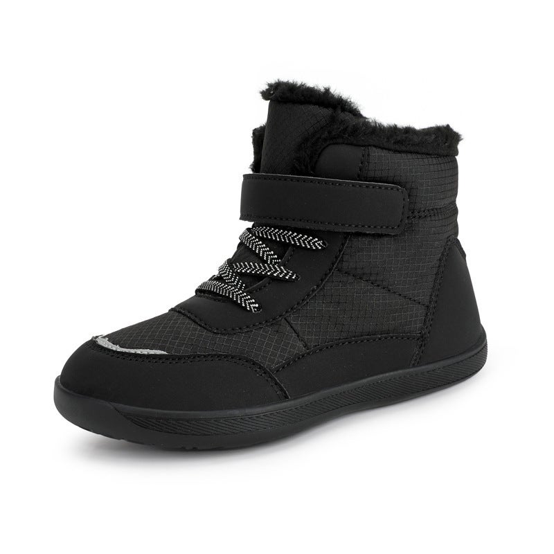 2024 Winter New Children'S High-Top Fleece-Lined Thick Wide-Head Cotton Shoes Outdoor Warm Snow Boots - Image 1