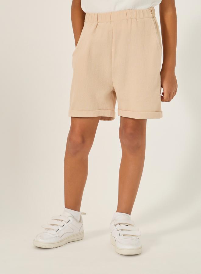 Styli Round Neck Buttoned Shirt and Shorts Set  - Image 4