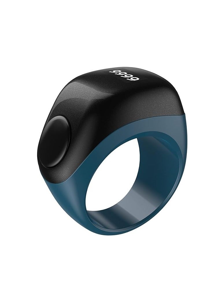 iQIBLA Zikr Flex Smart Ring Tasbih Counting With 3 Compatible Sizes 18mm, 20mm and 22mm - Blue - Image 1