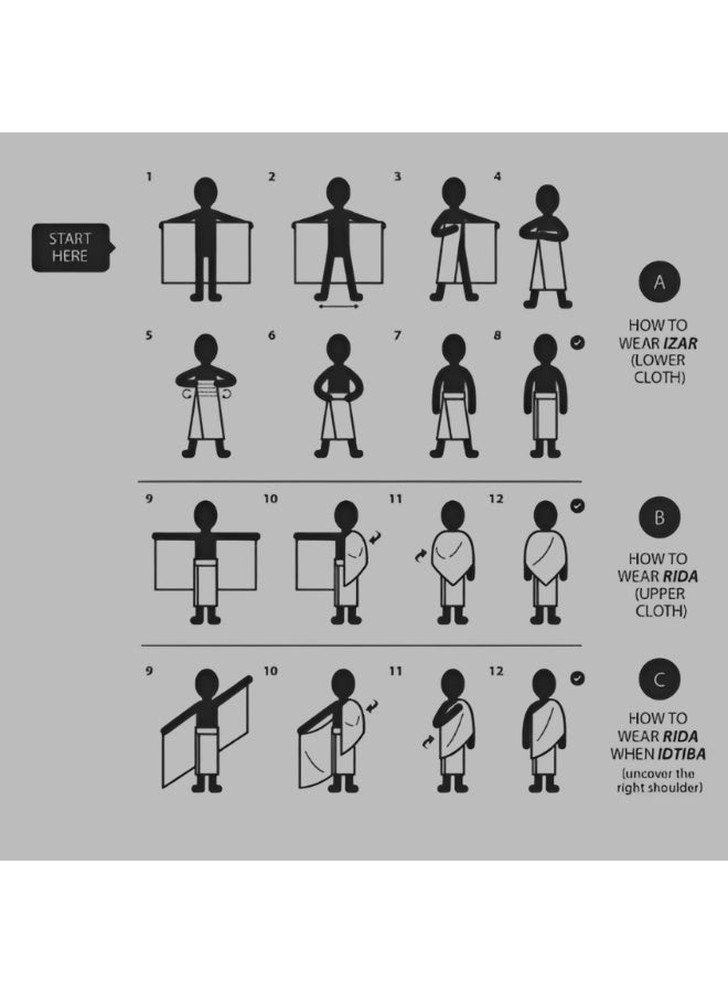 My Cotton Men’s Premium Cotton Ihram Set for Hajj & Umrah – 2-Piece Soft Pilgrimage Garment - Image 4