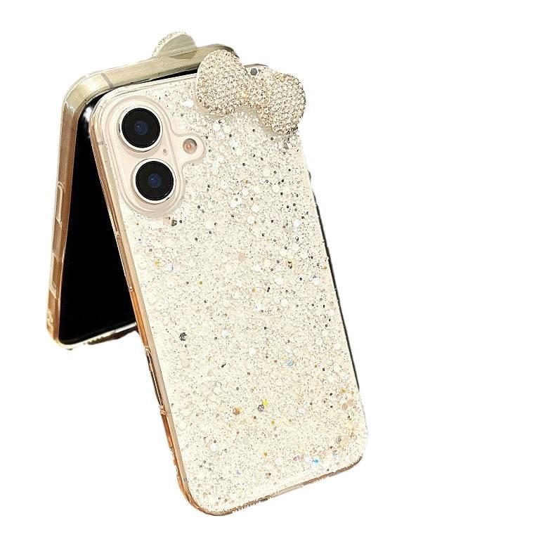 TPU Protective Case for iPhone 16 / 16 Plus / 16 Pro / 16 Pro Max with Shockproof and Drop Protection plus Shockproof plus Bow Design plus Rhinestone Decoration in Pink - Layan Lure - Image 5