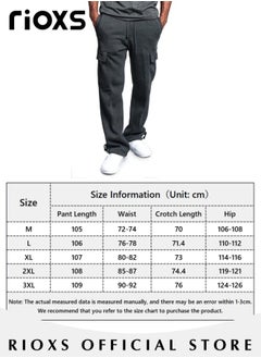 RIOXS Comfortable Joggers for Men, Casual Work Trousers, Cargo Jogging Tracksuit Bottoms, Drawstring Sweatpants with Multiple Pockets, Loose Cargo Sweatpants, Suitable for Outdoor Activities and Daily Leisure  - Image 5