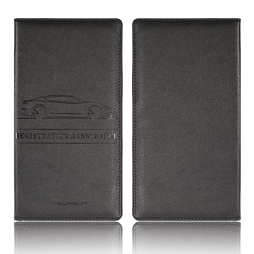 TOURSUIT Car Registration and Insurance Card Holder, Vehicle License Document Glove Box Compartment Organizer, Interior Car Accessories for Women Men Teens (Black) - Image 3