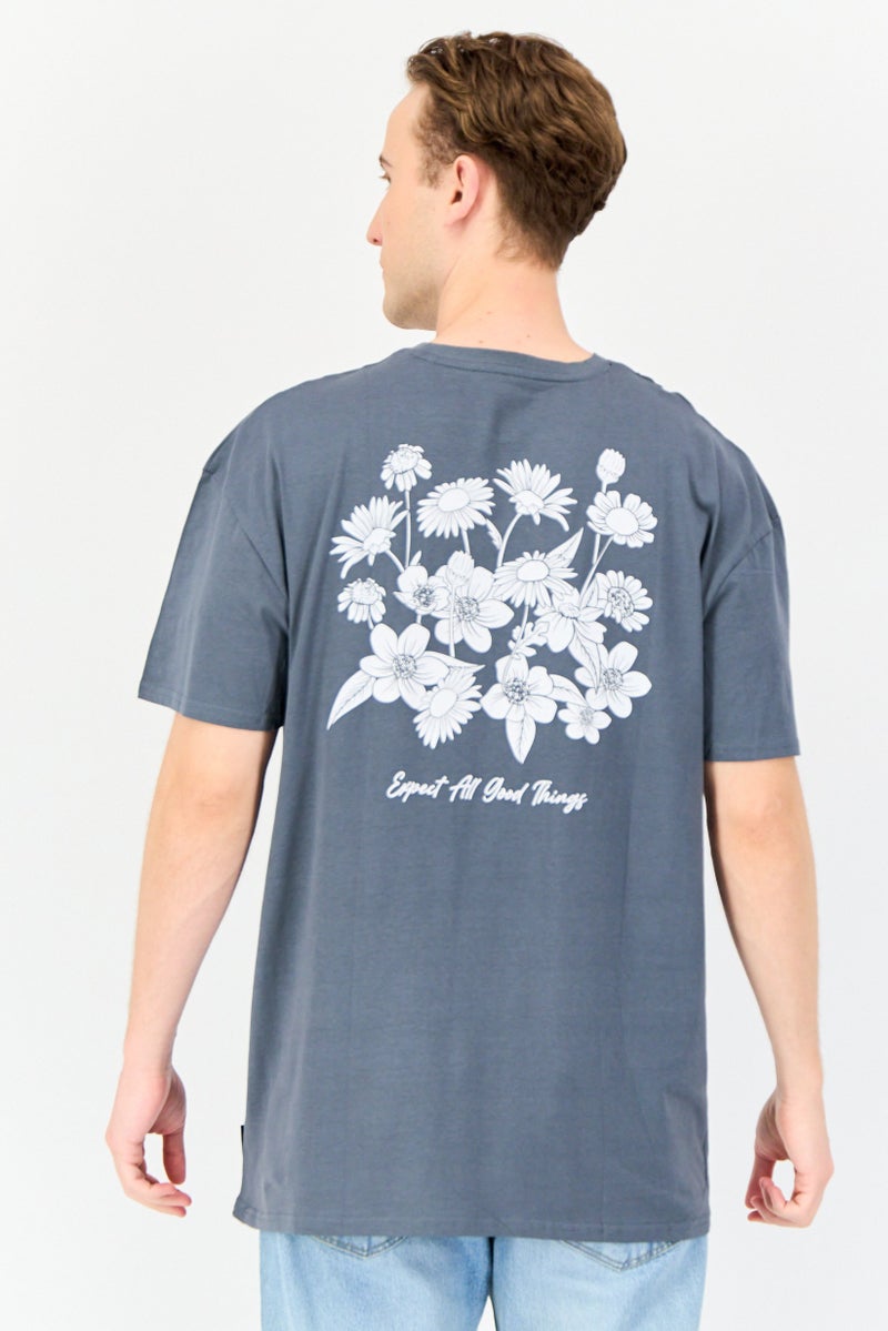 Threadbare Men Crew Neck Short Sleeve Graphic Print T Shirt, Grey - Image 4