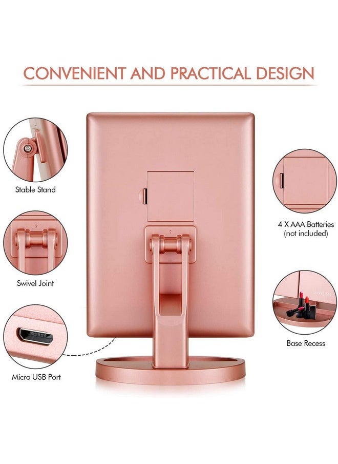 Infitrans Infitrans 3 Folds Lighted Vanity Makeup Mirror,1X/2X/3X Magnification, 21 LED Light Bright Table Mirror with Touch Screen,180 Adjustable Rotation,Portable Travel Cosmetic Mirror  - Image 4