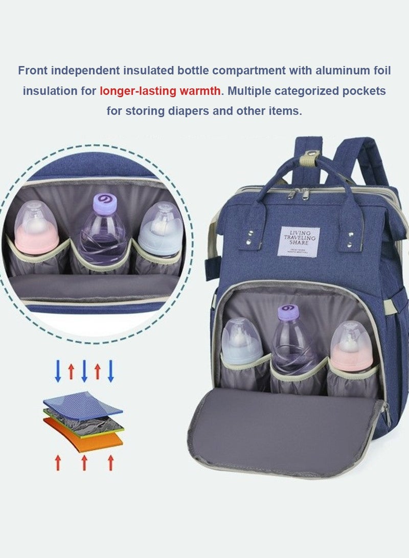 Newborn Baby Essential Multifunction Baby Diaper Backpack with Changing pad & Stroller Straps & Pacifier Case Mosquito Net & USB Charging Port Waterproof Travel Nappy Bags - Image 3