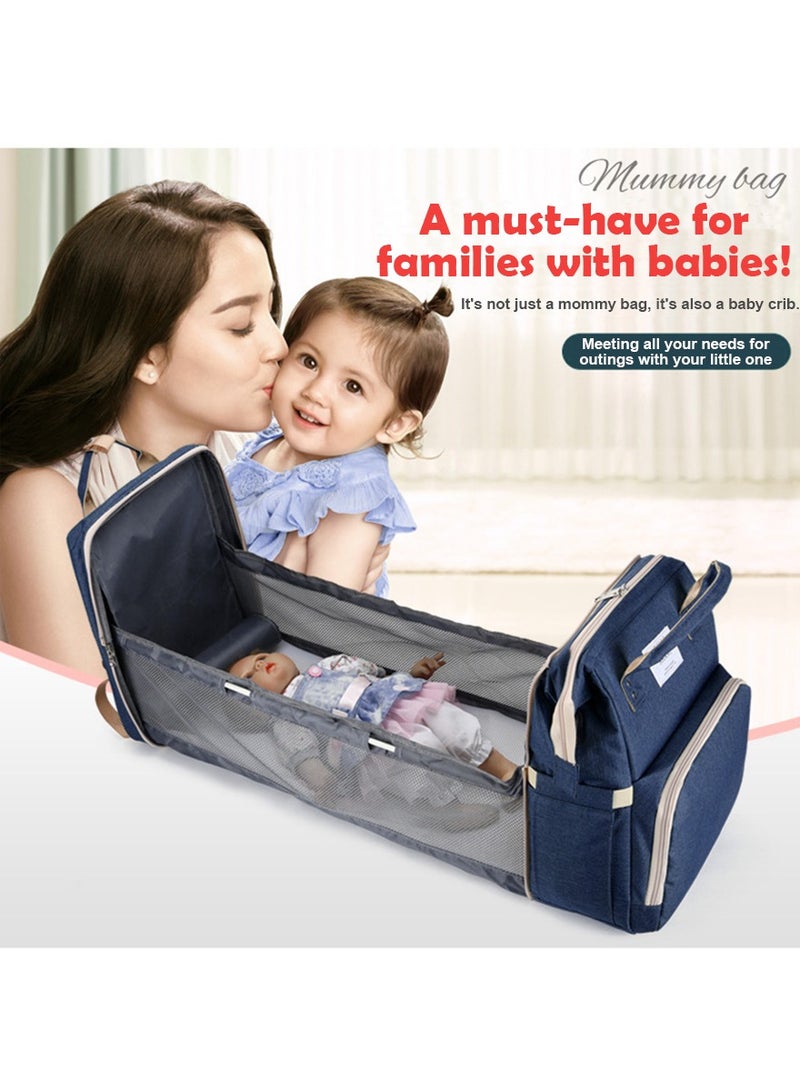 Newborn Baby Essential Multifunction Baby Diaper Backpack with Changing pad & Stroller Straps & Pacifier Case Mosquito Net & USB Charging Port Waterproof Travel Nappy Bags - Image 4