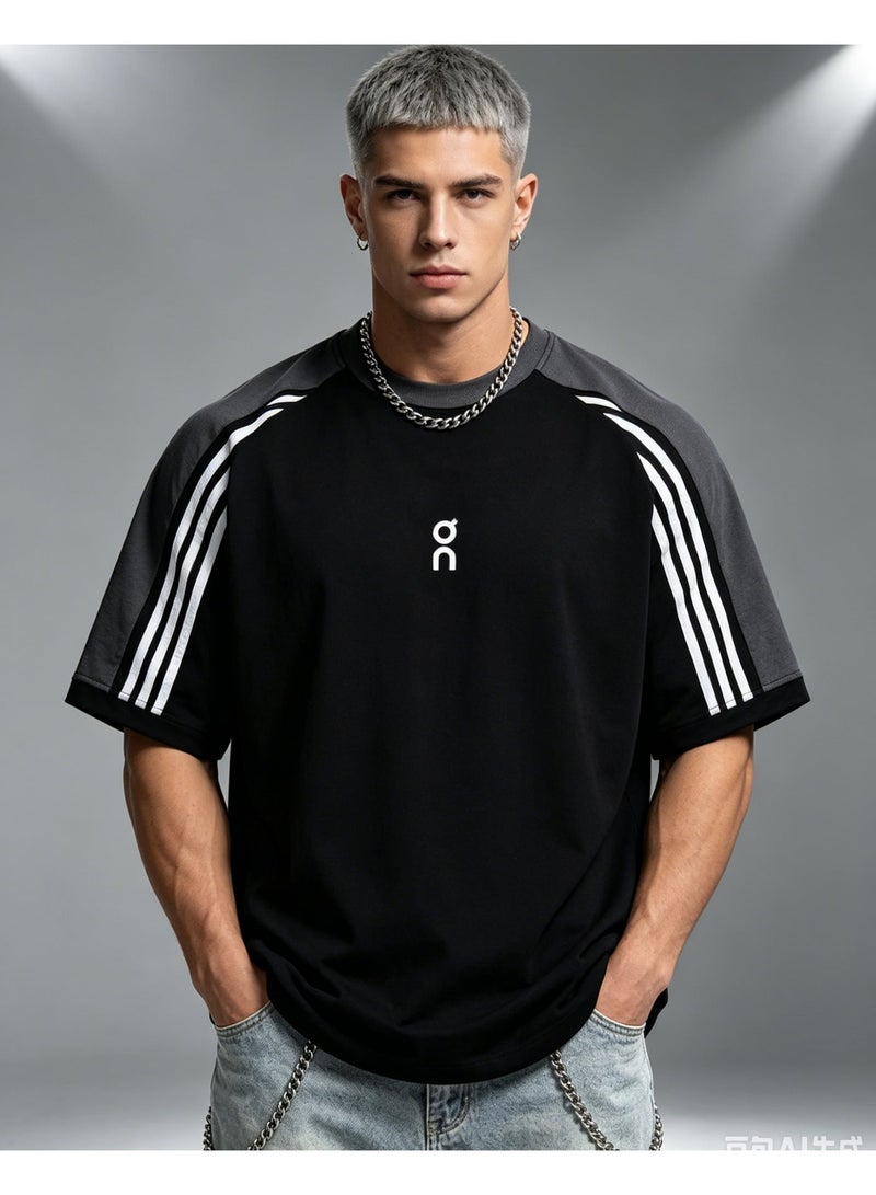 اون راننج On Running American campus contrast heavy cotton loose cover meat couple casual shirt two colors. - Image 1