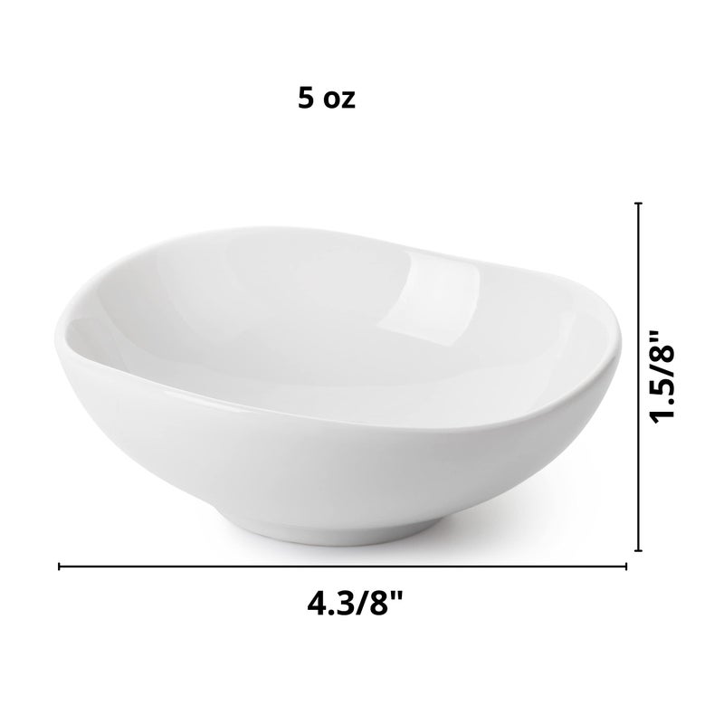 Brew To A Tea BTaT- Dipping Bowls, 5 oz, Set of 8, White Dip Bowls, Ceramic Dip Bowls, Sauce Bowls, Small Bowls for Dipping, Bowls for Dipping, Condiment Dishes, Bowl for Dips, Ripple Effect Bowl - Image 2