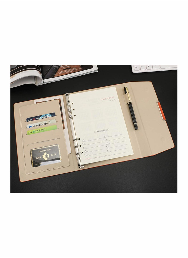 Excefore - A5 3-Folds Loose-Leaf Notebook Business Office Diary 235 * 175mm Black - Image 1