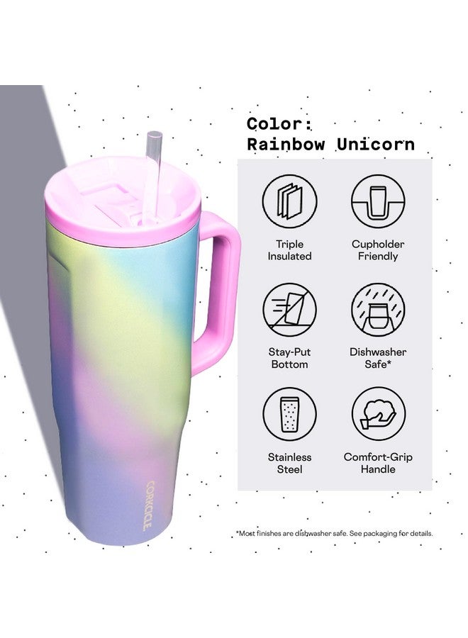 CORKCICLE Cruiser Insulated Tumbler With Handle And Straw, Rainbow Unicorn, 40 Oz - Reusable Water Bottle Keeps Beverages Cold For 20 Hrs, Hot For 9Hrs - Image 4