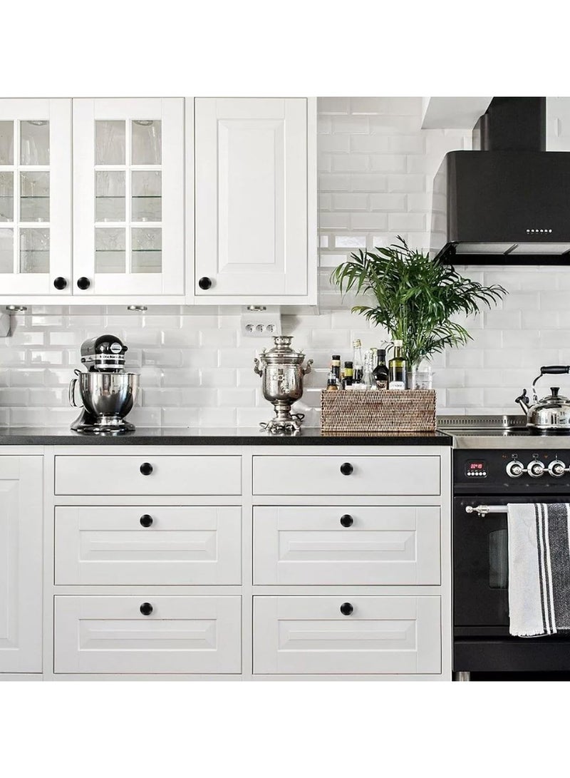 Fasola 18 Piece Round Cabinet Knobs, Drawer Hardware, 30mm Cabinet Knobs and Pulls for Dressers and Kitchens with Screw (Black) - Image 5