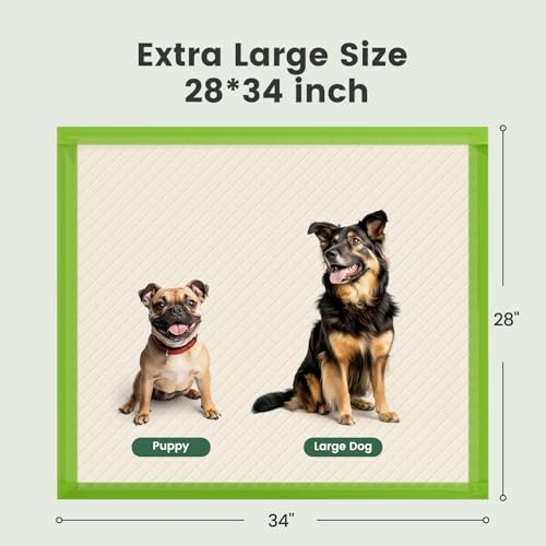 Gardner Pet Dog Pee Pads Extra Large 28"x34", XL Thicker ECO Green Disposable Puppy Training Pads Super Absorbent Full Edge-Wrapping Pad for Dogs, Puppies, Cats, Rabbits (10 Count) - Image 4