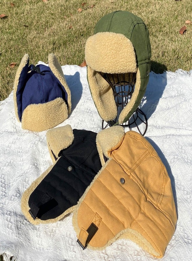 كيجيا قبعة صيد قطنية للجنسين من كيجيا مع أغطية للأذنين، قبعة روسية مزيفة بغطاء للأذنين، قبعة شتوية دافئة للصيد (أخضر) - Image 5