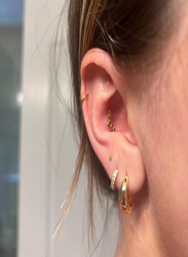 NONTAI أقراط NONTAI Dainty Climber Stud، أقراط من التيتانيوم عيار 16G ذات ظهر مسطح، أقراط بدون خيط لثقب الغضروف، والزنمة، والصدفة، والحلزون - Image 3