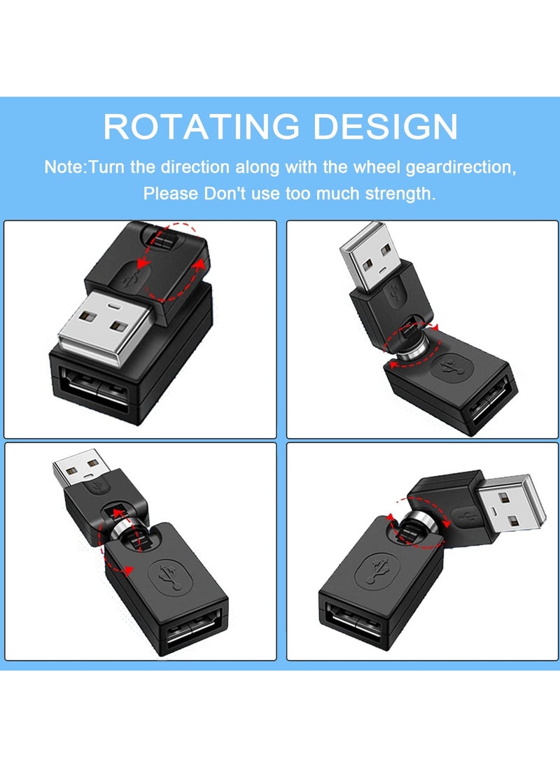 erorex [4Pack]Swivel USB Adapter, 360 Degree Rotation Adjustable Right Angle USB 2.0 Type A Male to Type A Female Extension Connector  - Image 4