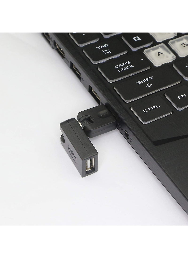 erorex [4Pack]Swivel USB Adapter, 360 Degree Rotation Adjustable Right Angle USB 2.0 Type A Male to Type A Female Extension Connector  - Image 2