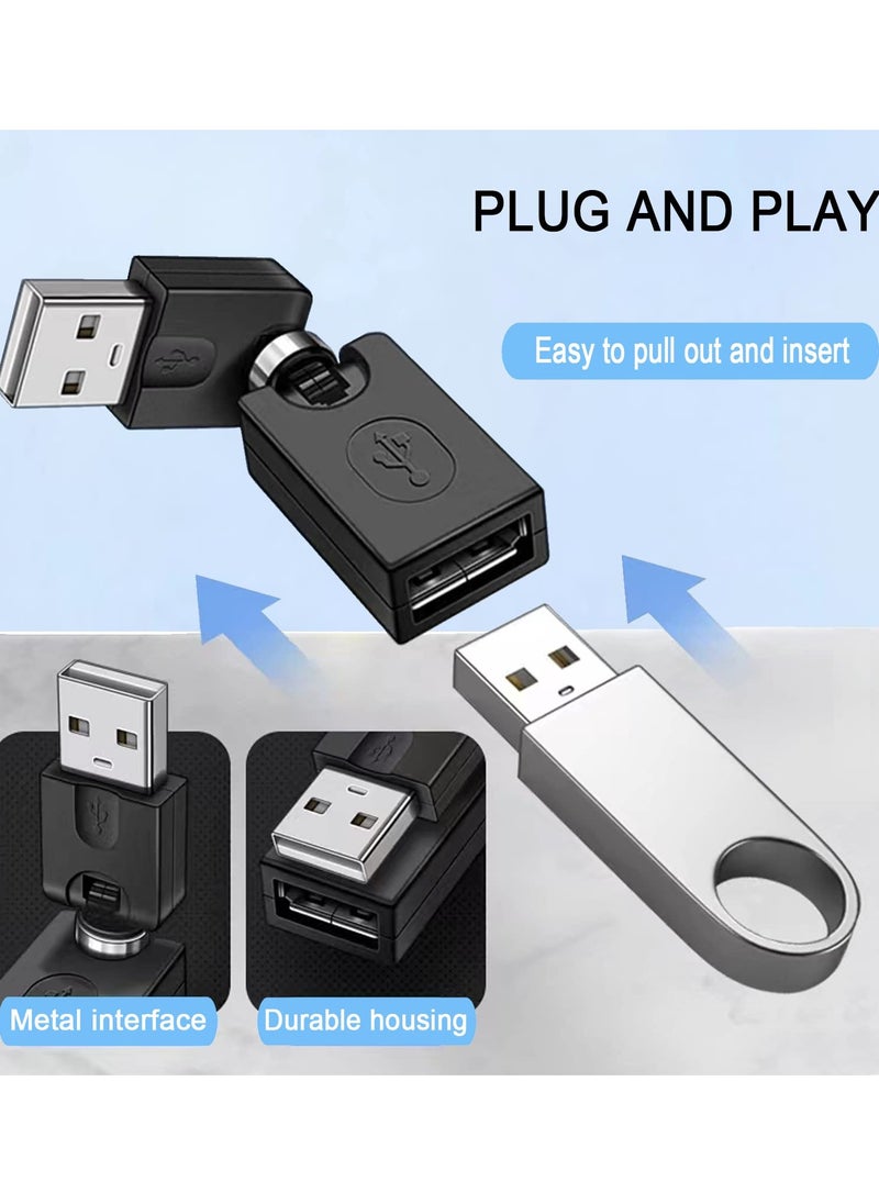 erorex [4Pack]Swivel USB Adapter, 360 Degree Rotation Adjustable Right Angle USB 2.0 Type A Male to Type A Female Extension Connector  - Image 3