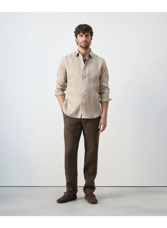 Mango Man  Regular-fit 100% linen shirt for Men | Best Price UAE