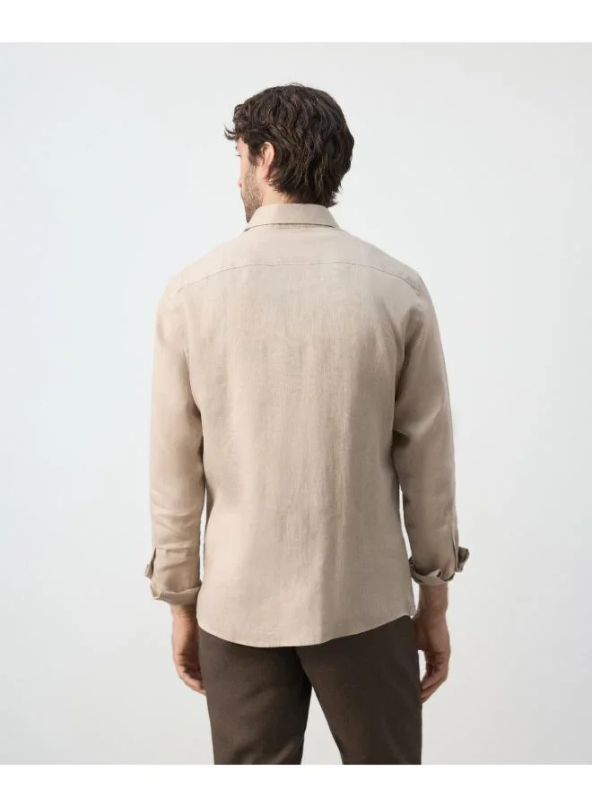 Mango Man  Regular-fit 100% linen shirt for Men | Best Price UAE