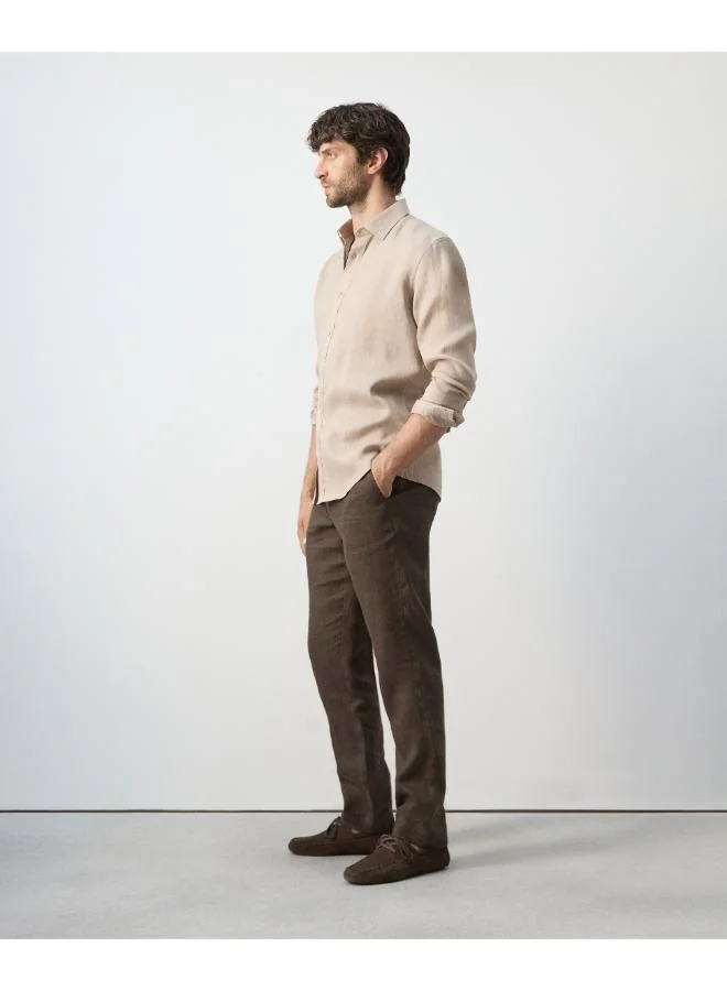 Mango Man  Regular-fit 100% linen shirt for Men | Best Price UAE
