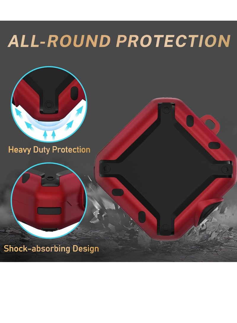 Case for Beats Fit Pro 2021 Secure Lock Protective Cover Compatible with Beats Fit Pro Earbuds Carry Switch Protector with Anti-Lost Carabiner (Red) - Image 5