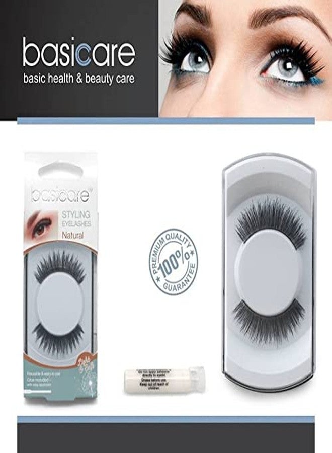 Basicare Styling Eyelashes, False Eyelashes Natural Look Reusable Fake Eyelashes For Women, Adhesive Included, Style 19202 - Image 3