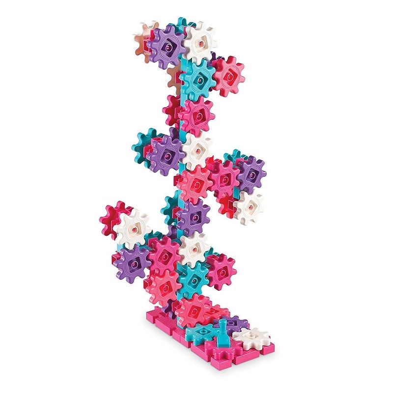 Learning Resources Learning Resources Gears! Gears! Gears! Deluxe Building Set Pink - 100 Pieces, Ages 3+ STEM Toys, Gears for Kids, Preschool Building Sets - Image 3