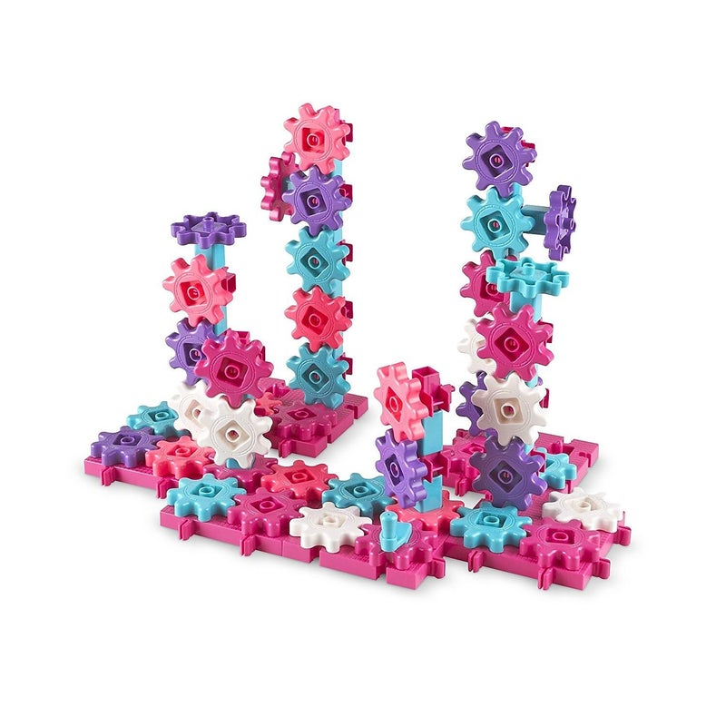 Learning Resources Learning Resources Gears! Gears! Gears! Deluxe Building Set Pink - 100 Pieces, Ages 3+ STEM Toys, Gears for Kids, Preschool Building Sets - Image 2