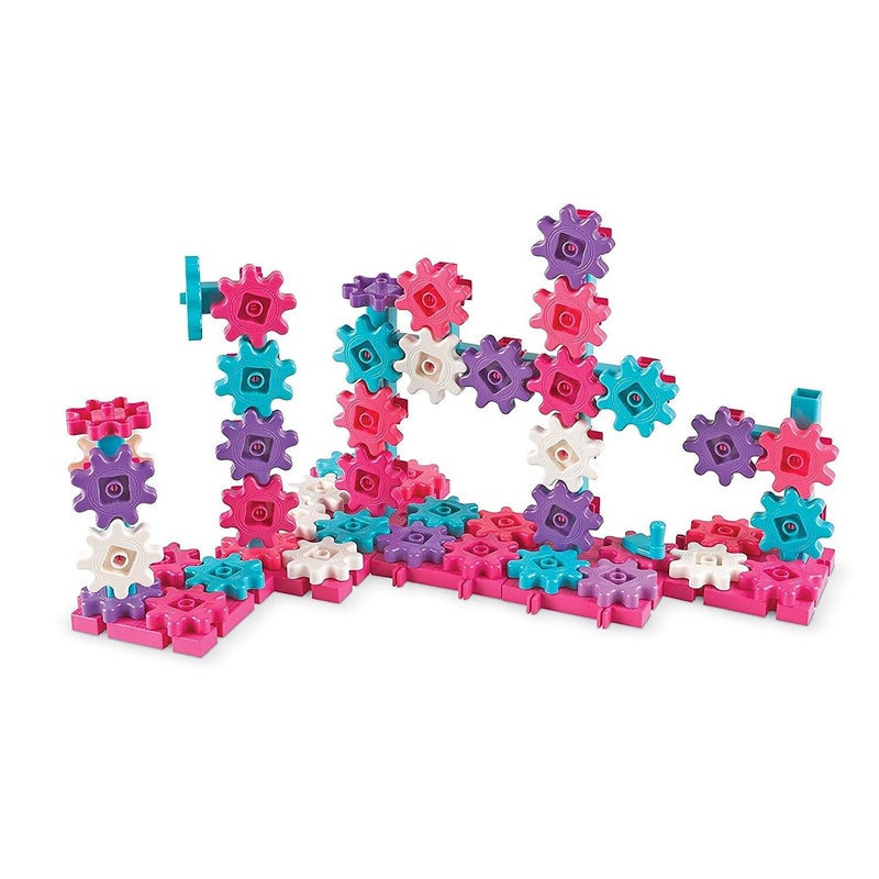 Learning Resources Learning Resources Gears! Gears! Gears! Deluxe Building Set Pink - 100 Pieces, Ages 3+ STEM Toys, Gears for Kids, Preschool Building Sets - Image 1
