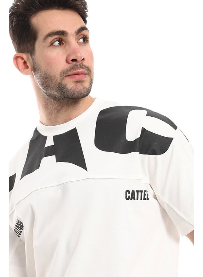 WHITE RABBIT Comfy Printed White T-Shirt  - Image 4