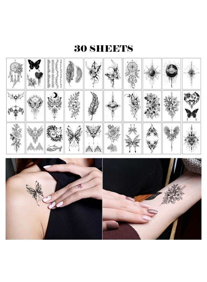 LUMYA 30 Sheets Temporary Tattoos for Kids & Adults, Mixed Style Waterproof and Realistic Fake Tattoos, Long-Lasting and Easy to Apply Body Art for Festivals, Parties, Gifts - Image 3