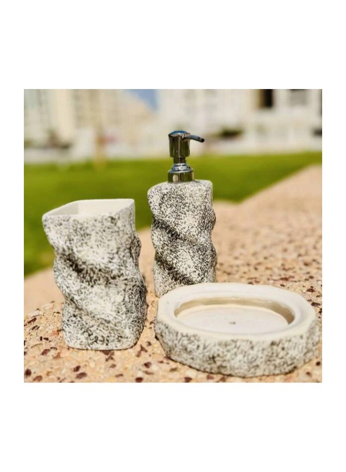 Rustic Looking Boho Theme Bathroom Dispenser Set Of 3
