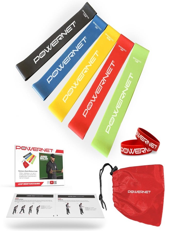 PowerNet Resistance Loop Exercise Bands, Color-Coded Progressive Resistance Bands, Workout Equipment for Home Gym Stretching & Training - Image 1