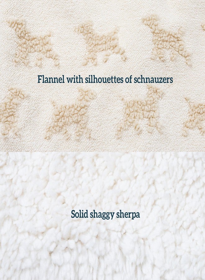 PELZIN Embossed Sherpa Dog Blankets for Large Dogs - Waterproof Cat Blankets for Indoor Cats - Heavy Duty Couch Cover Protector - Soft Reversible Throw Furniture Protection - Large, Cream - Image 3