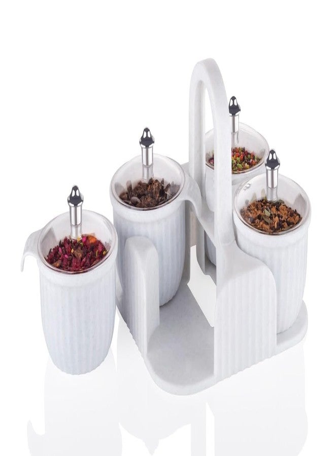 HEYOL Multipurpose Spice Rack - Multipurpose Plastic Dry Fruit Box Jar Set Aachar Pickle Container Mukhwas Tray Dining Spice Stand, Chocolate Mouth Freshener Masala Storage(4 Pcs) - Image 2