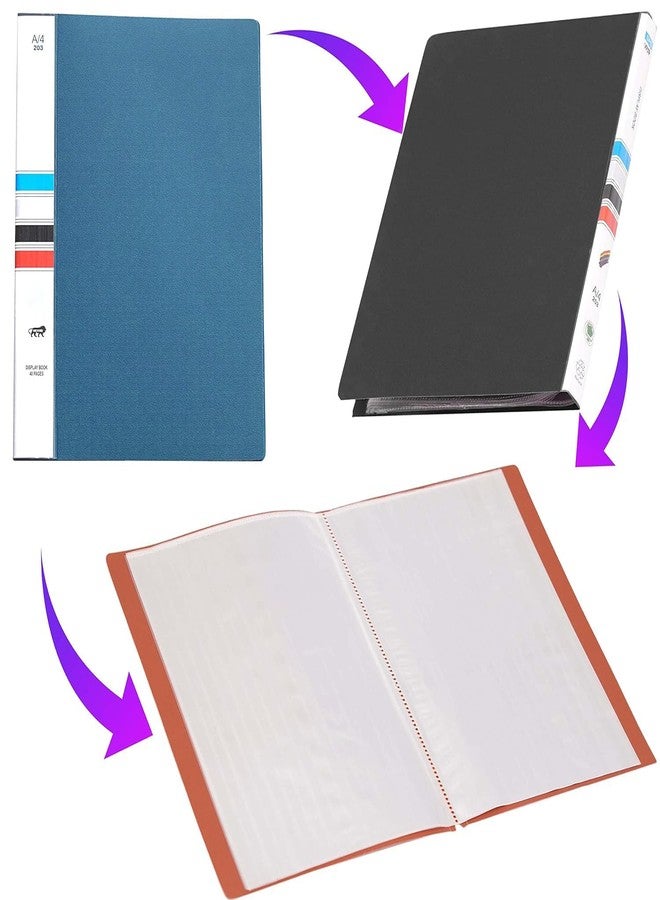 TULMAN A4 Portfolio File with 20 Pockets & Clear Plastic Sleeves - Document Organizer for Music Sheets, Artwork, and Drawings (Color May Vary) - Image 5