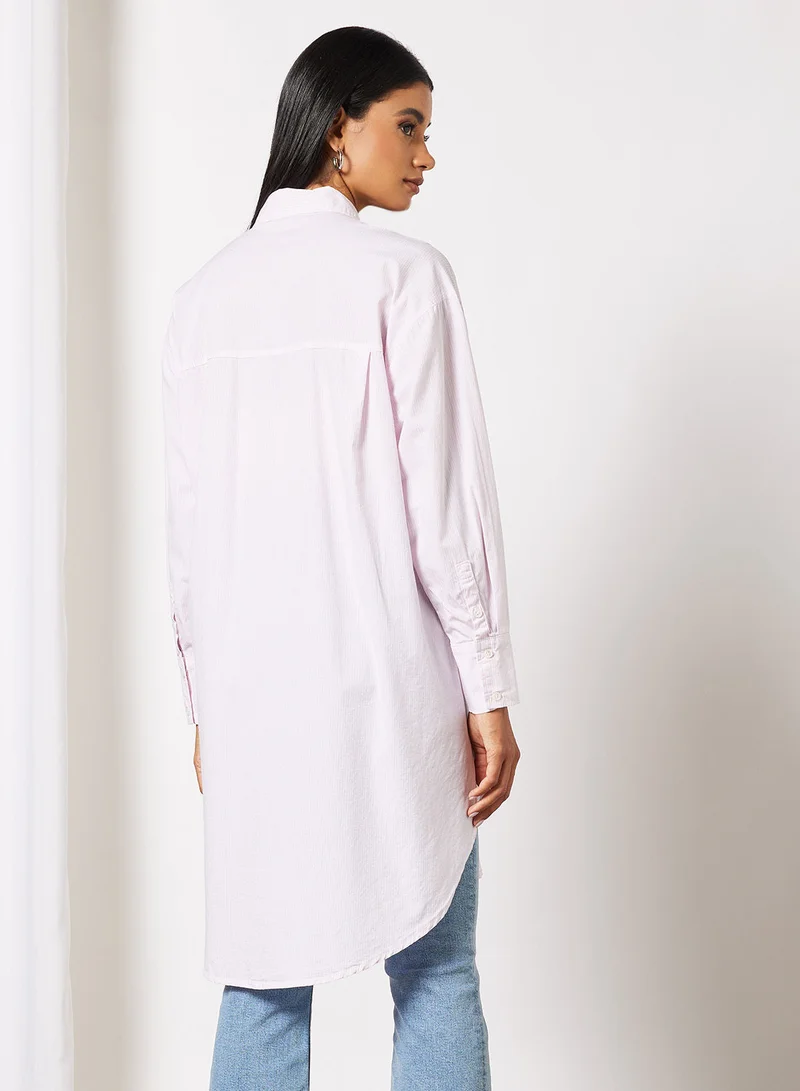 ONLY Striped Longline Oversized Shirt
