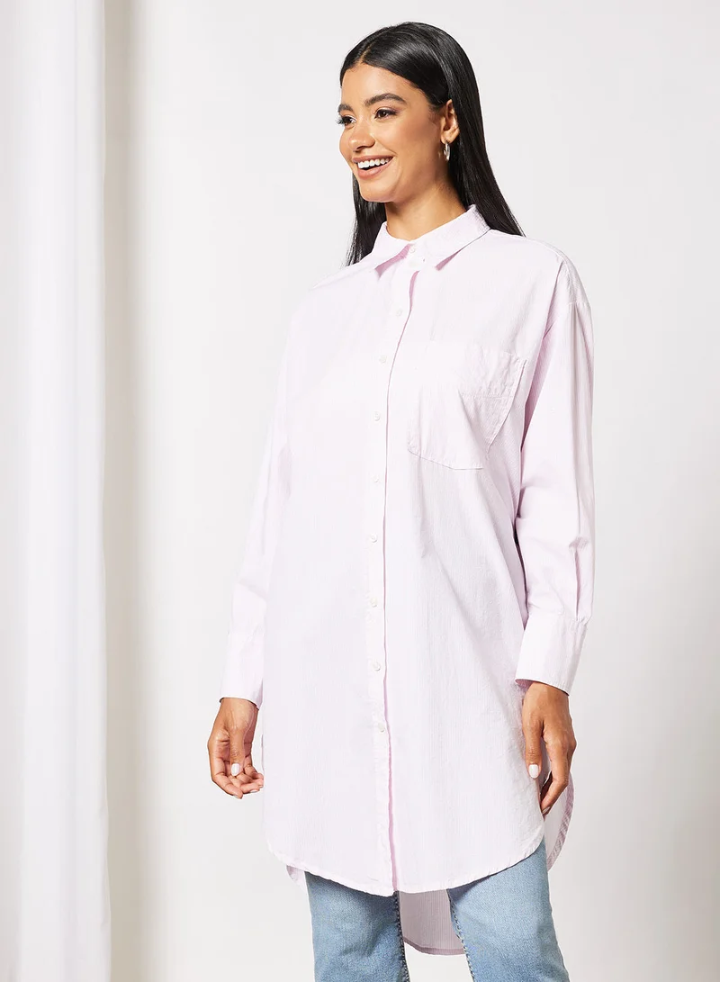 ONLY Striped Longline Oversized Shirt