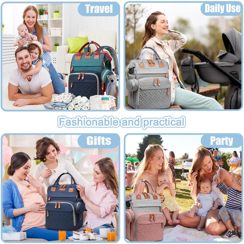 SHITIESHOU Diaper Bag Backpack Baby Bag for Mom Dad with Changing Pad, 19 Pockets, Large Waterproof Travel Baby Girl Boy Toddle Diaper Bag with Insulated Pocket, Baby Shower Gifts, Colorful - Image 5