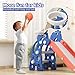 67i Toddler Slide for Indoor Outdoor Play with Basketball Hoop AntiSlip Steps 468in Baby Climber Blue - Image 4