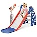 67i Toddler Slide for Indoor Outdoor Play with Basketball Hoop AntiSlip Steps 468in Baby Climber Blue - Image 3