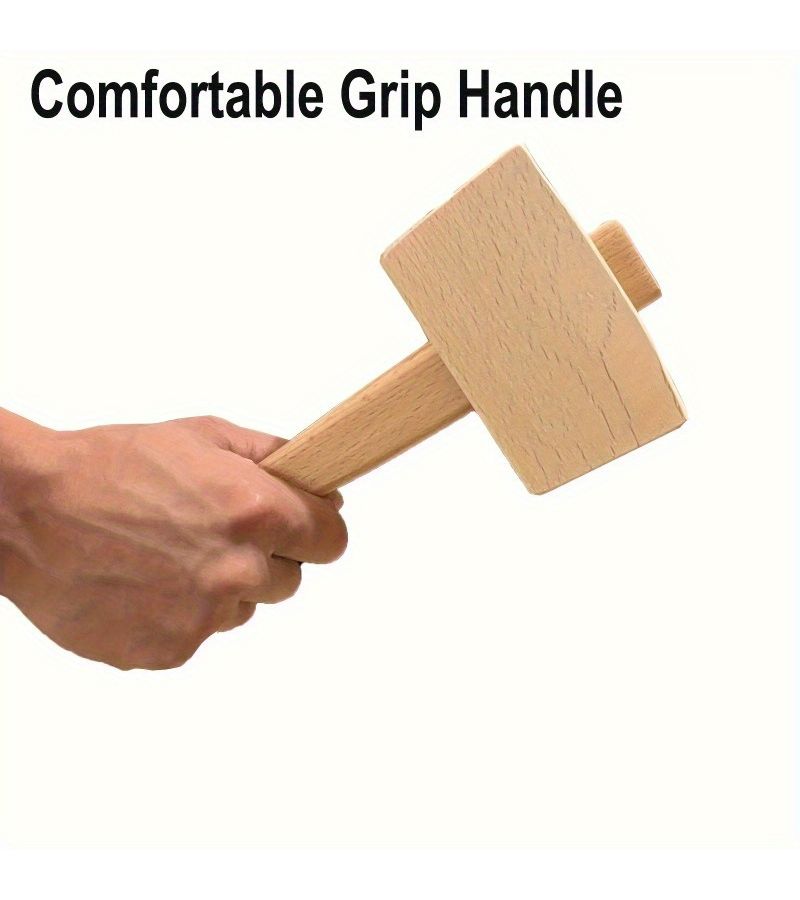 Handmade Beech Wood Hammer Solid Ice Manual Tool for Woodworking Carving Crafts - Image 5