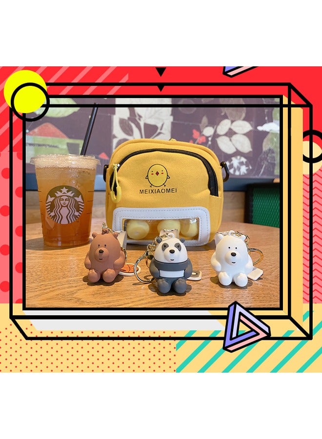 HY Cute cartoon sitting bear keychain for Handbags, Purses, Bags and Backpacks, Metal Keyring - Image 5
