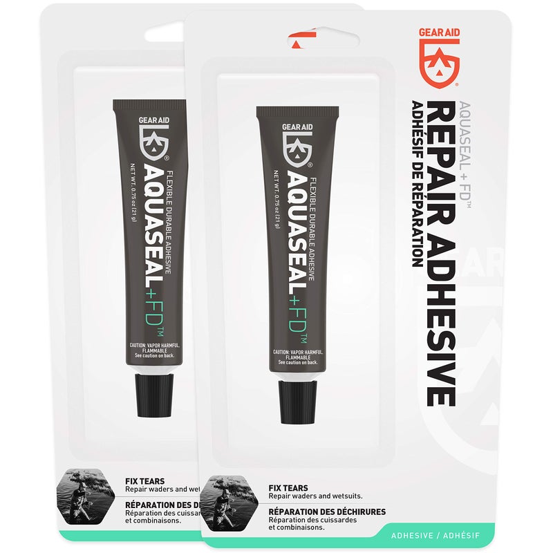 GEAR AID Aquaseal FD Flexible Durable Repair Adhesive for Fixing Tears and Holes in Waders, Wetsuits, PVC Inflatables, Vinyl and Outdoor Gear, Dries Clear, 0.75 oz, 2 Pack - Image 2
